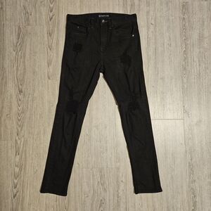 Empyre 28w Black Heavily Distressed Skinny Jeans